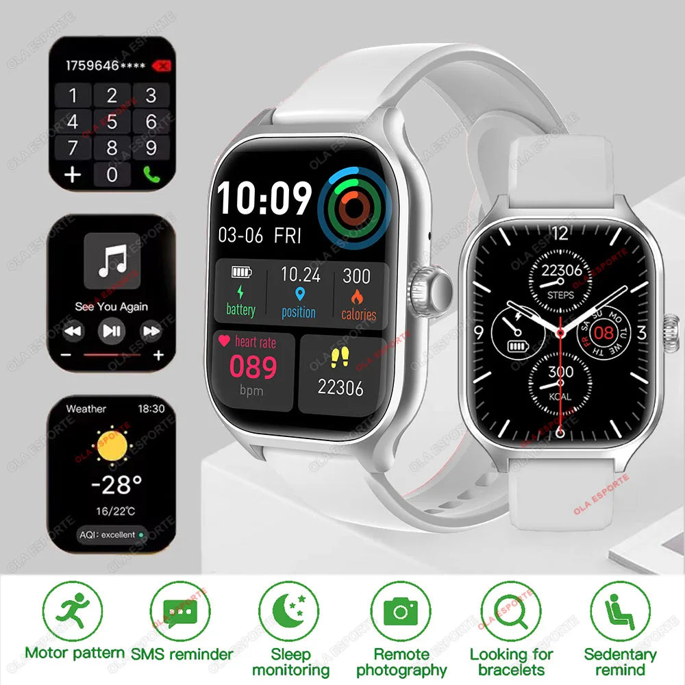 Smart Watch Men Women 2.01 Inch Dial to Answer Calls GPS Sports Tracker Heart Rate Blood Oxygen Monitoring Bluetooth Smartwatch