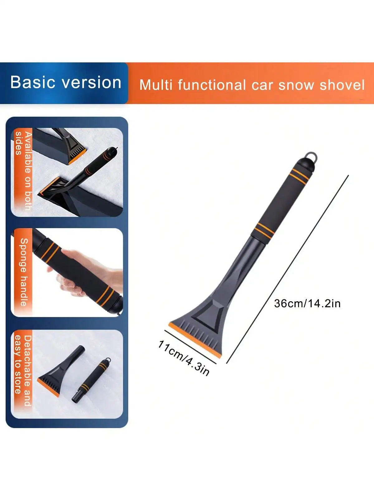 Multi-Functional Car Snow Brush, Detachable Car Snow Brush, Car Snow Shovel, Vehicle-Mounted Ice Scraper
