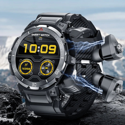 NFC Headset Smart Watch 2 in 1 TWS Wireless Headphone Local Music Call Men SmartWatch Health Monitoring Waterproof Sports Watch