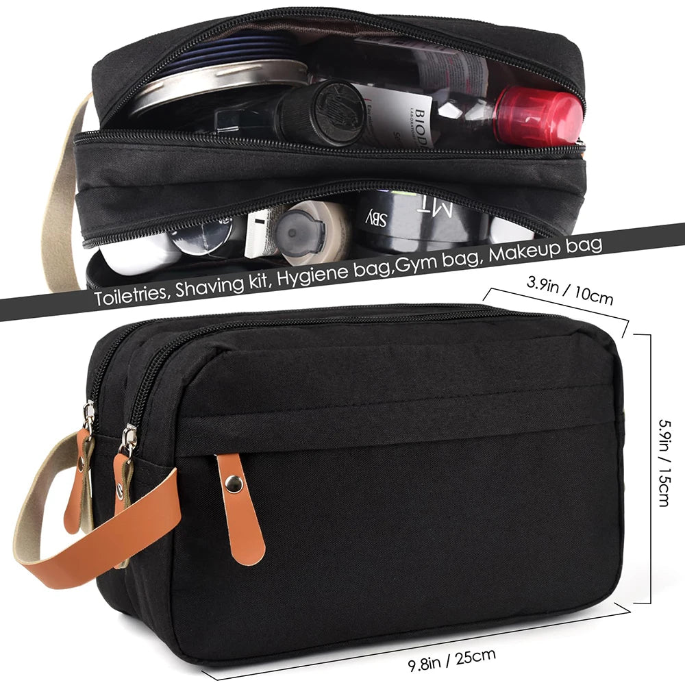 Travel Toiletry Bag for Men Hanging Dopp Kit Water Resistant Shaving Bag for Toiletries Accessories Small Toiletry Bag