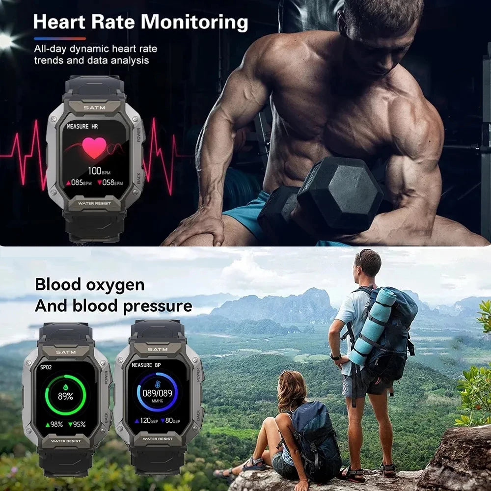 Smart Watch Men Swim IP68 ATM Waterproof Smart Clock Outdoor Sports Fitness Tracker Health Monitor Smartwatch For Android IOS